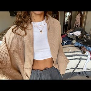 Knitted tan cardigan